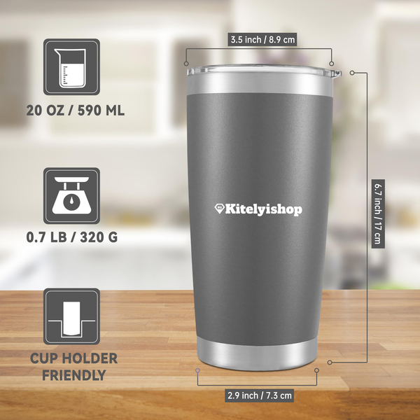 Kitelyishop 20 oz Double-Wall Vacuum Insulated Coffee Mug