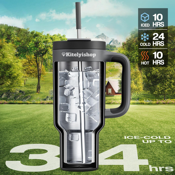 Kitelyishop 40 oz Insulated Tumbler with 2-in-1 Lid (Midnight)